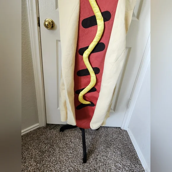 Spirit Hot Dog Costume Frankfurter With Mustard And Bun - M Mens - Picture 4 of 13